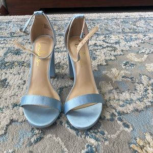 LuLus Taylor Baby Blue Satin Ankle Strap Heels